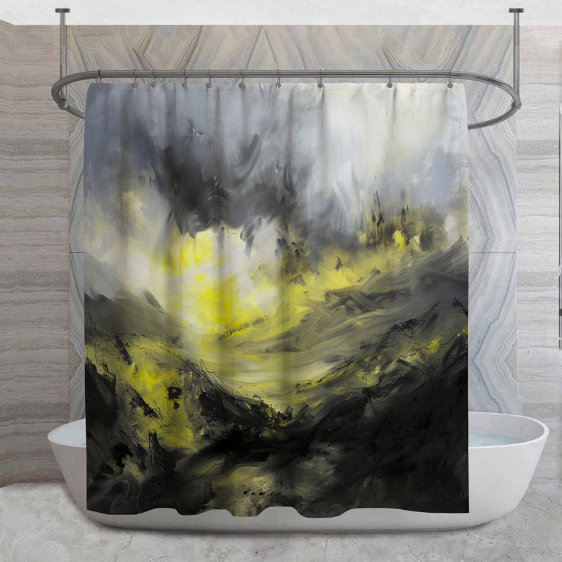 Rideau de douche Stormy Landscape - Décor de salle de bain Steampunk, H 84 po x l 70 po