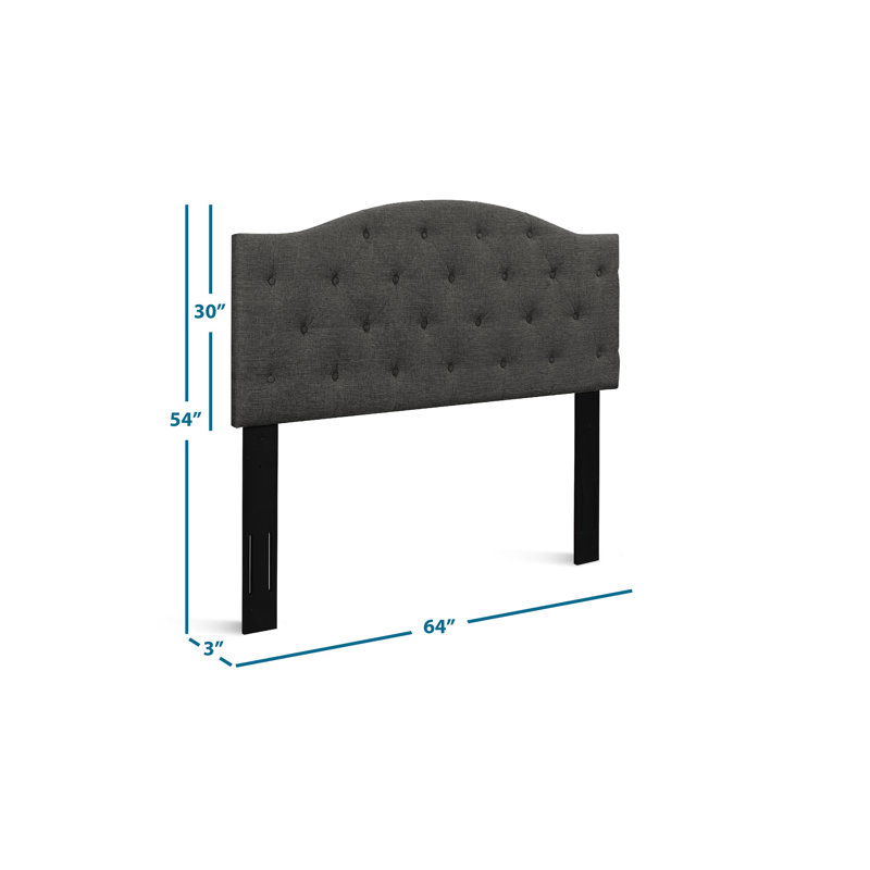 Upholstered Headboard, Dark Gray, Queen