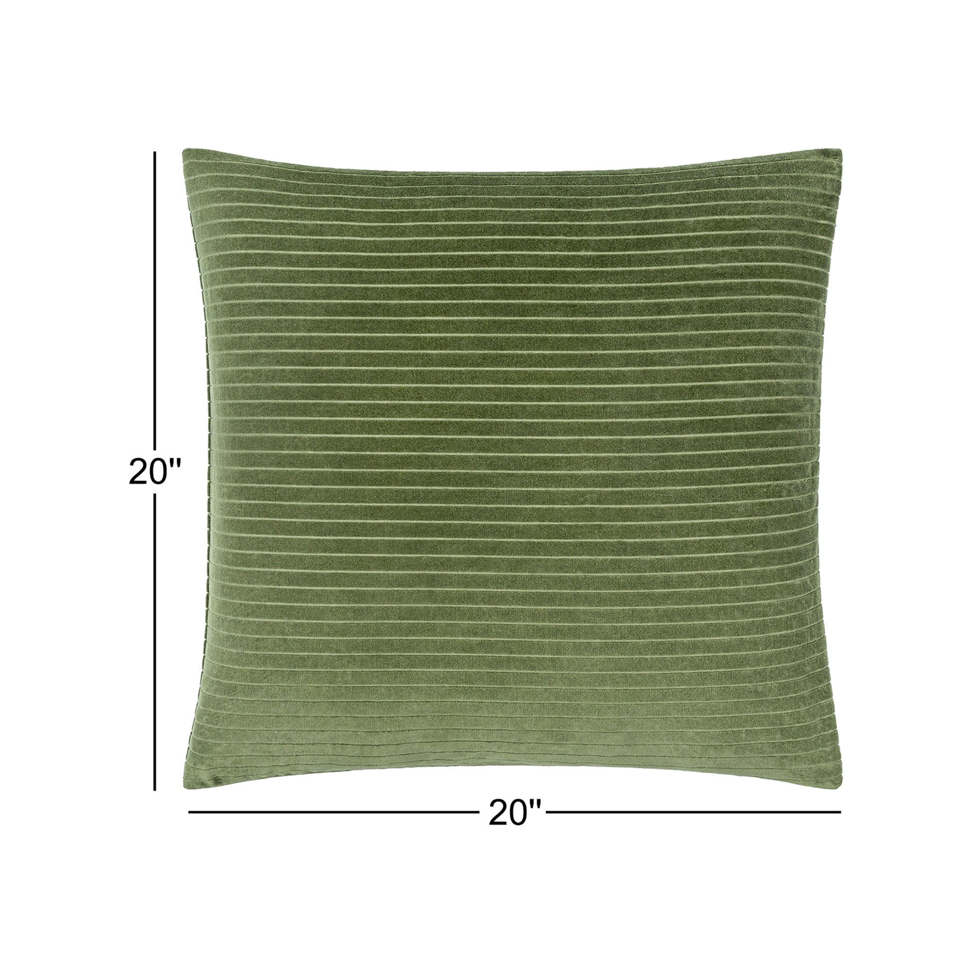 Cotton Throw Pillow, Down, 20" x 20", Olive