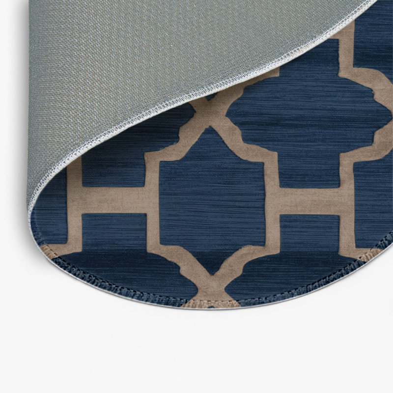 Tapis gris intérieur et extérieur Trellis, Rond 5 pi
