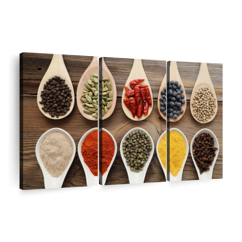 " Spices " 3 - Pieces, 45" H x 28" W x 1.25" D