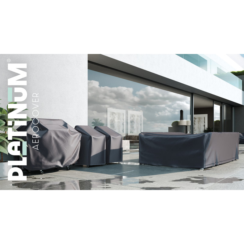 Aerocover by Platinum - Rectangular Garden Dining table and chair Set Aerocover, 85cm H x 220cm W x 190cm D