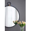 Miroir d'appoint circulaire avec cadre en fer pour une pièce spacieuse et un décor de maison durable