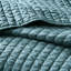 3 pièces de courtepointe bleu sarcelle pour lit double / grand lit - microfibre, rembourrage en coton, conception réversible, coutures décoratives, ajoute de la romance à la chambre à coucher, est livré avec et 2 taies décoratives rembourrées-117360932-117360933