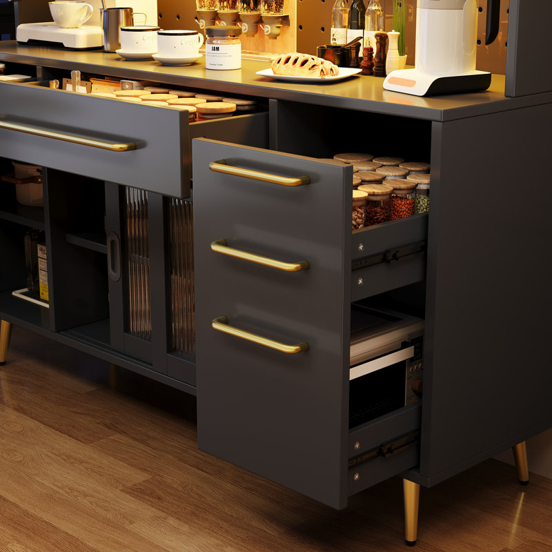 171cm Kitchen Pantry, Black