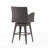 Modern Outdoor Multi-Brown Wicker Swivel Barstool With Tapered Legs, 1-Piece