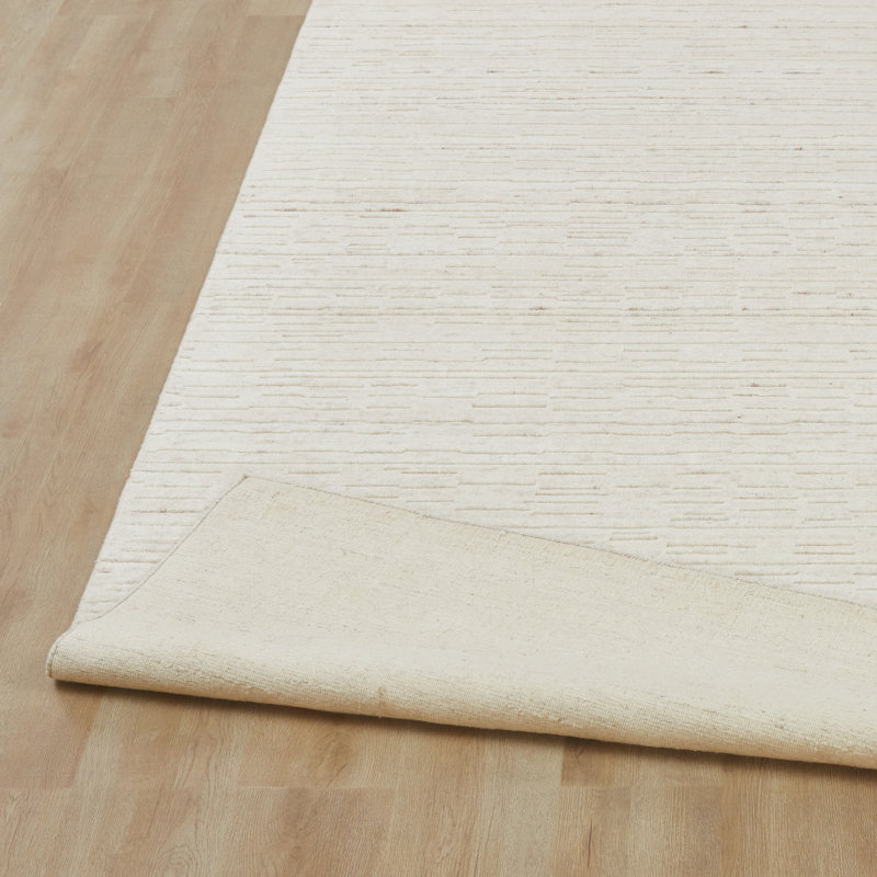 Luxe Wool Area Rug, Cream, Rectangle 9'6" x 13'