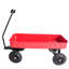 Garden Cart Reuniong  Railing,  Solid Wheels, All Terrain Cargo Wagon With 280Lbs Weight Capacity, Red