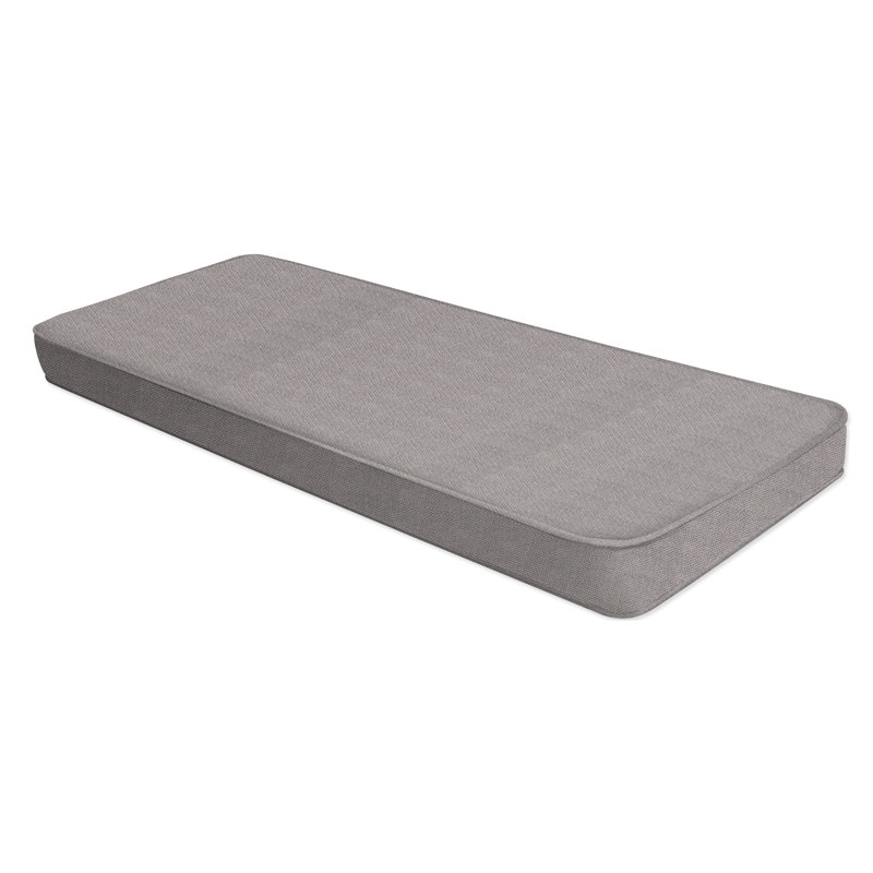 Coussin de banc de baie vitrée 2 po Ebern Designs - personnalisable pour une utilisation intérieure et extérieure, Gris clair