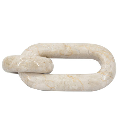 Small Decorative Two-Link Marble Chain with Elegant Cream Finish