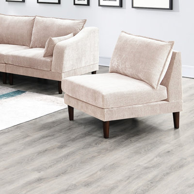 6 pièces modulaires de couleur rosée, style moderne avec dossier coussiné, contemporain