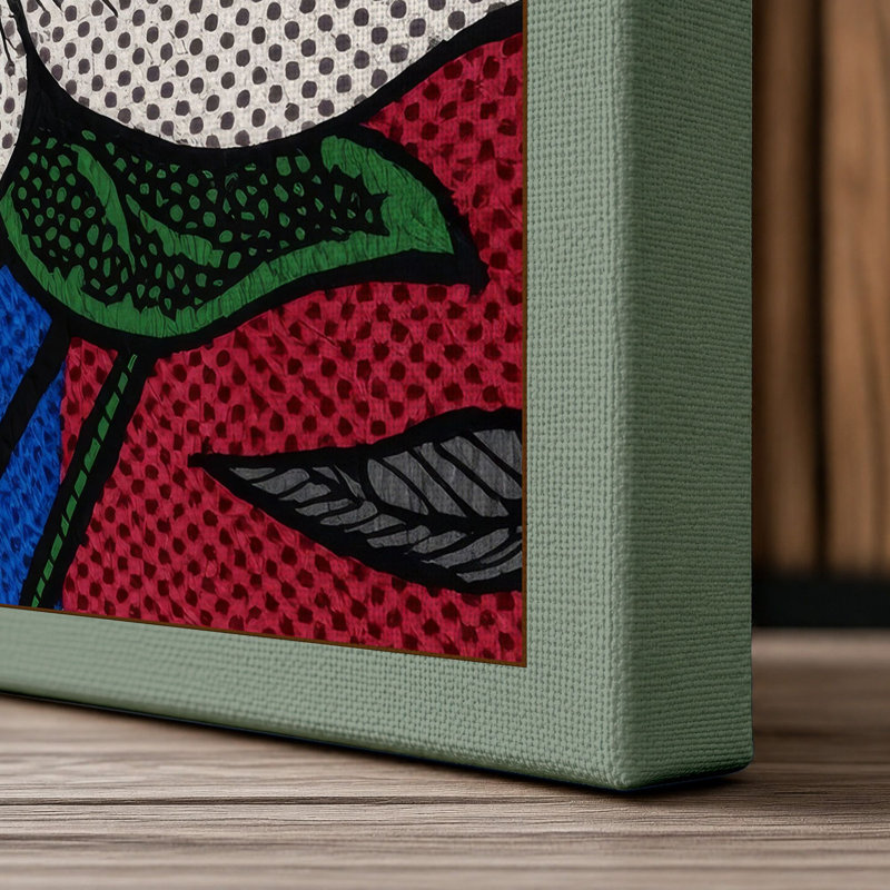 Geometric Bloom Modern - Wrapped Canvas, 30x20 - 76.2 x 50.8 cm, Sage Border