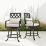 Arasele Enlarged 29" W Metal Outdoor Counter height Armchair with Cushion