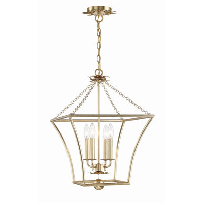 Muliphen 4 Light Antique Gold Lantern