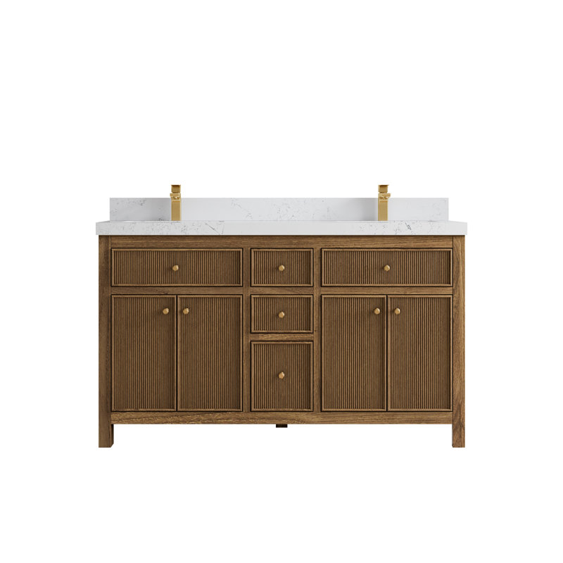 Ensemble de meuble-lavabo double 60 po, Empira blanc