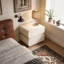 Table de chevet en microfibre pour chambre à coucher, l 19 po x P 15 po x H 19 po, sans assemblage requis, beige