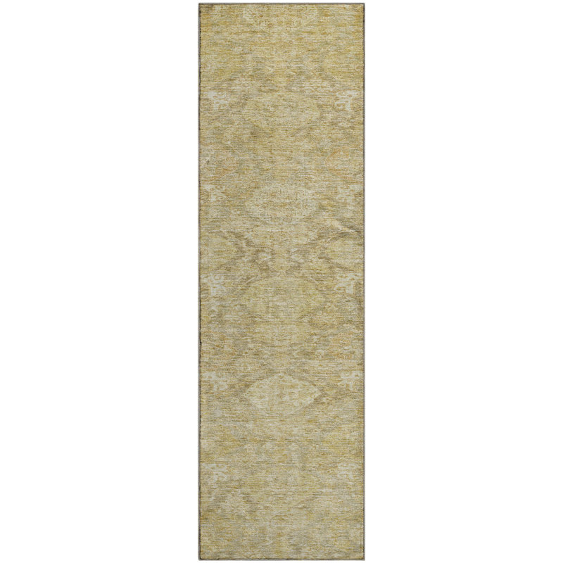 Premium Machine Washable Jamestown AMF1084 Damask Rug, Runner 2'3" x 7'6"