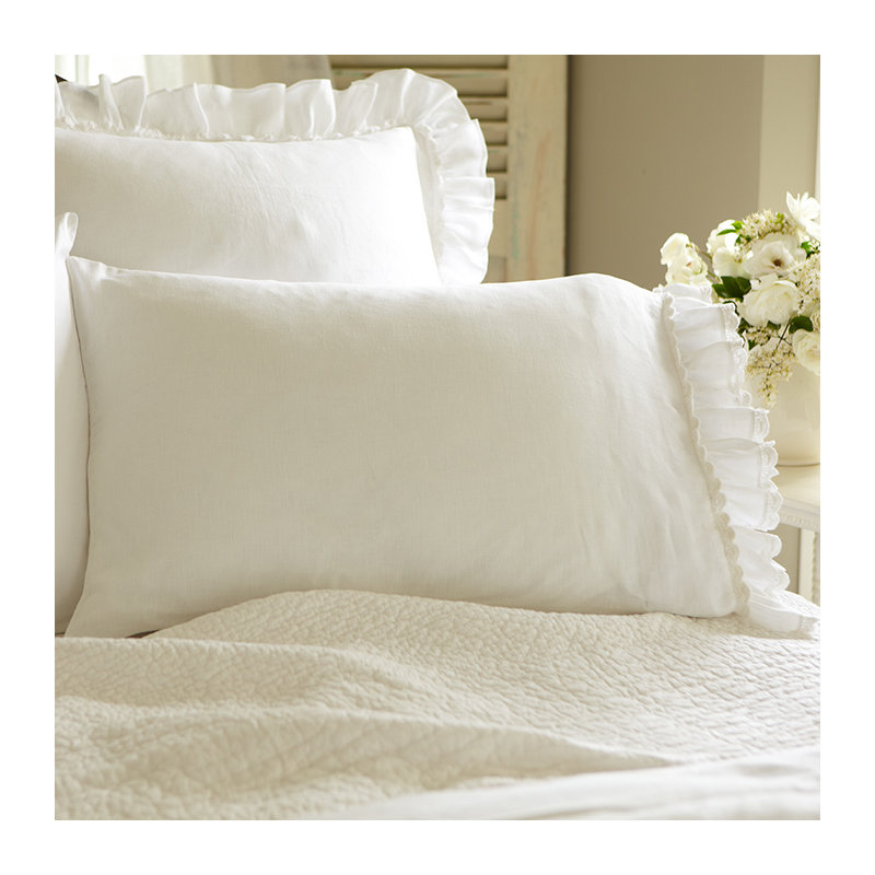 Verandah White Linen Pillowcase Set