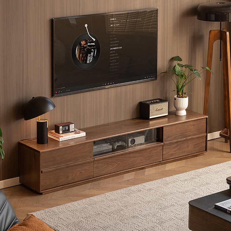 Meuble télé moderne et simple avec rangement sur pied, H 15,75 po x L 86,61 po x l 13,78 po