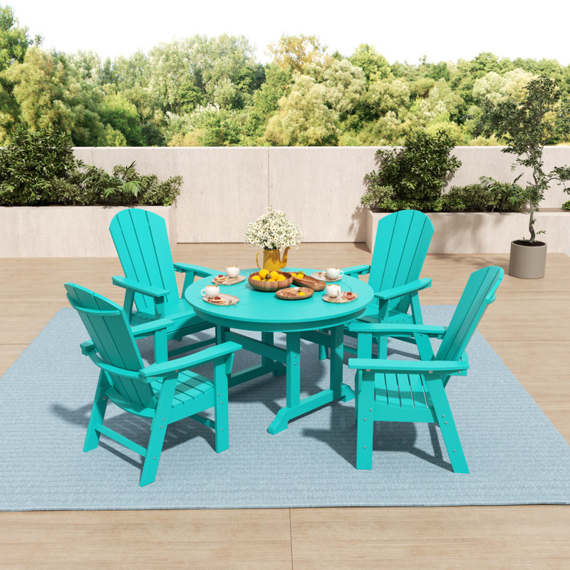 Ensemble de salle à manger pour 4 personnes Laguna, Turquoise