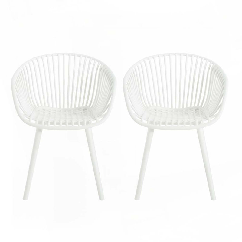 Chaise d'extérieur Papasan, Blanc