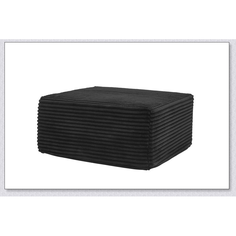 Pouf rembourré ergonomique avec dossier surélevé et poche de rangement latérale intégrée pour une détente optimale.