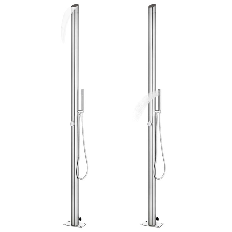 Kahn 225cm H Steel Freestanding Outdoor Shower and Footwash Spout, Brown