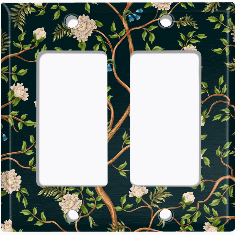 Flower Green Tree Branch 2 - Gang Toggle Light Switch Standard Wall Plate