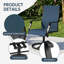 Ensemble de 4 chaises de salle à manger de patio toutes saisons, filet de polyester respirant à dossier haut pivotant-130583735