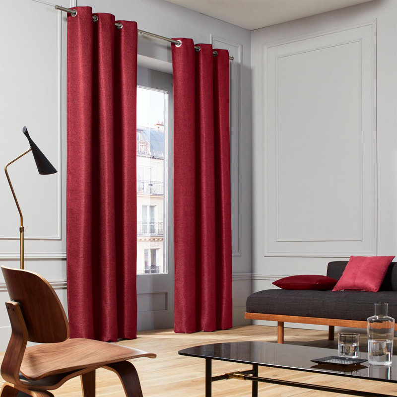 Hearns Room Darkening Single Curtain Panel, Dark Blue, 140 W x 350 D cm