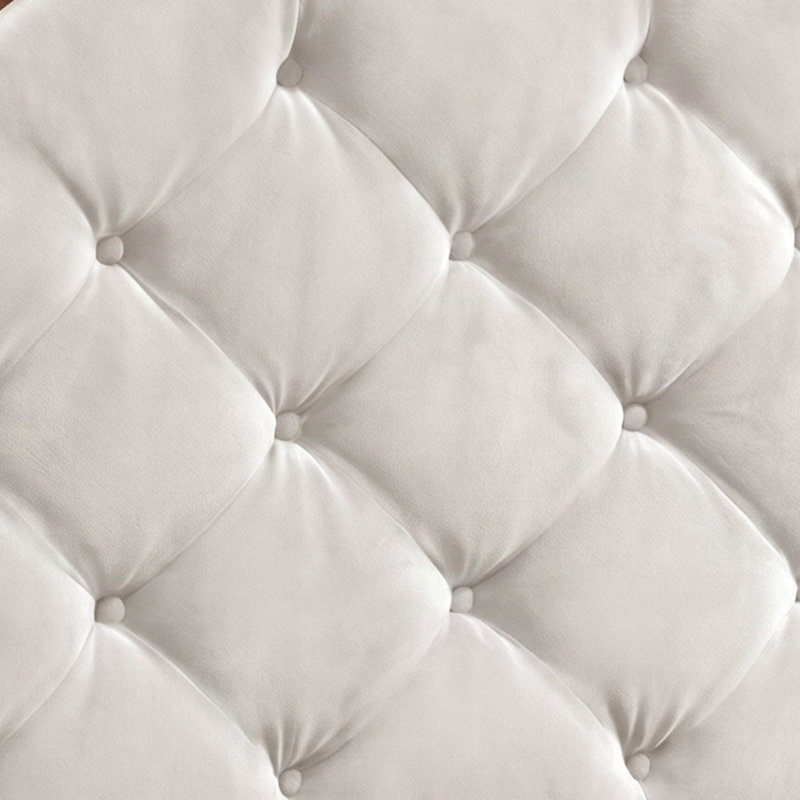 Lit double pleine grandeur avec tête de lit tapissier et pied de lit à panneau - Style Mid-Century rétro en noyer brun
