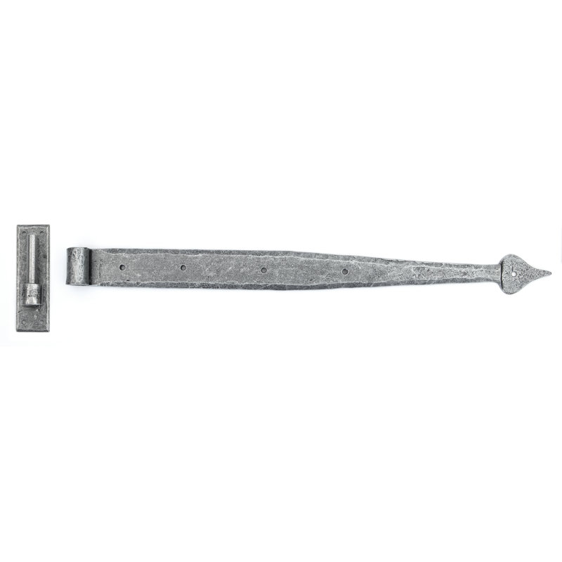 16cm H x 66cm W Surface Mount Pair Door Hinges, Pewter Patina