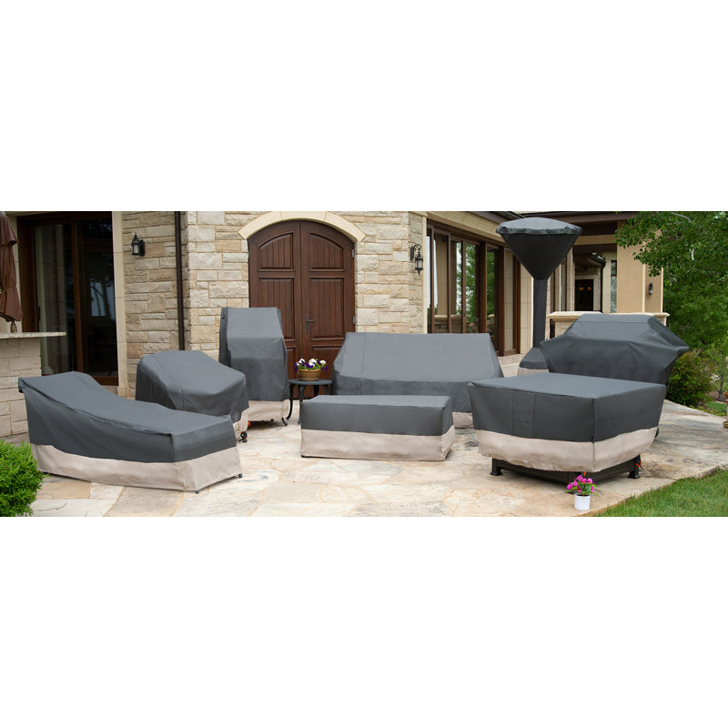 Modern Leisure Renaissance Patio Loveseat Cover, 2-Pack, 66"L x 40"W x 39"H, Gray, 39" H x 40" W x 66" D