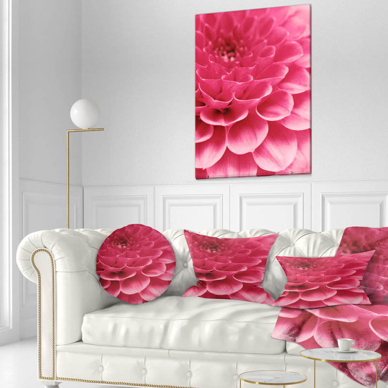 Coussin lombaire à fleurs abstraites à motif floral doux rose