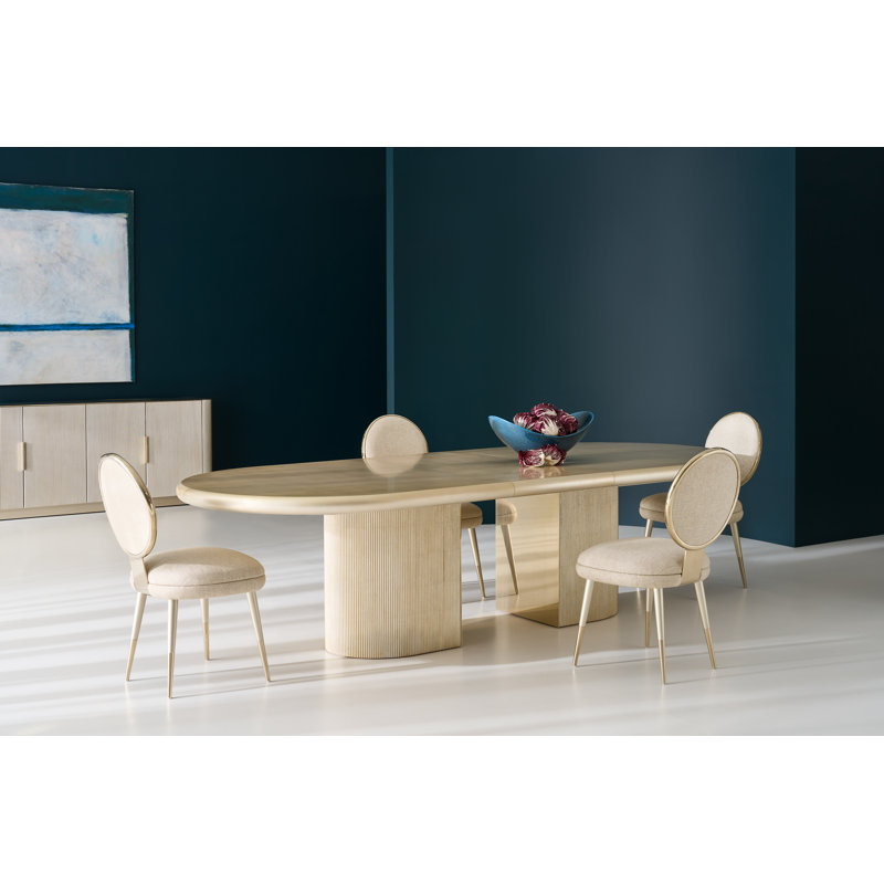 Caracole Upholstered Dining Chair, Polyester Gray, Gray