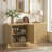 62.8" Wide Storage Cabinet Credenza with 4 Fluted Doors Sideboard, Contemporary Natural-1447556535