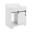 Meuble-lavabo 30 po avec lavabo simple, meuble-lavabo sous-comptoir Farmhouse avec portes de grange coulissantes et 2 tiroirs, meuble-lavabo autoportant, blanc
