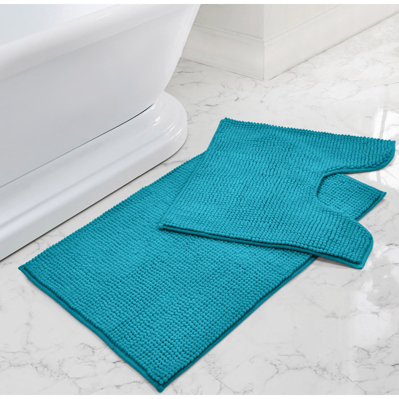 Busselton Shaggy Noodle Bath Mat 50x80, Jade