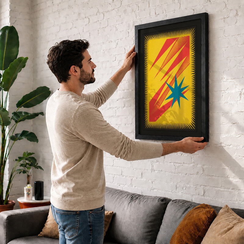 Starburst Energy Geometric - Print, A1 - 84.1 x 59.4 cm, Oak