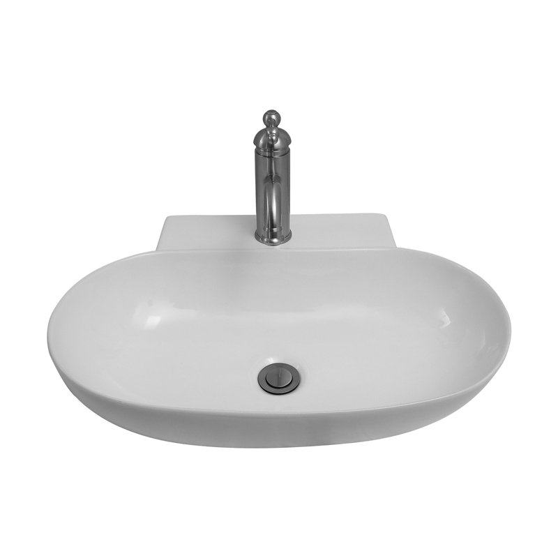 Barclay 16'' White Vitreous China Oval Bathroom Sink, 4" Centers