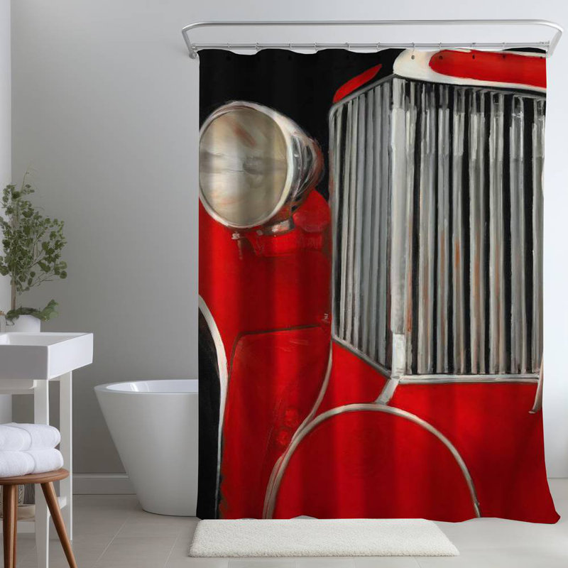 Shower Curtain TR65 – Polyester Shower Curtain, Dye Sublimation Print, 71" W × 74" L