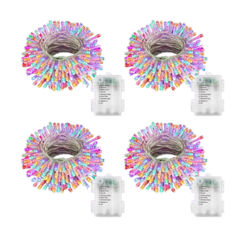 4 Pack Clear Wire Rgby 1 String Lights 16.5ft