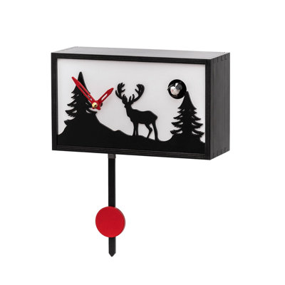 Callum Cuckoo Black 5.5" Wall Clock