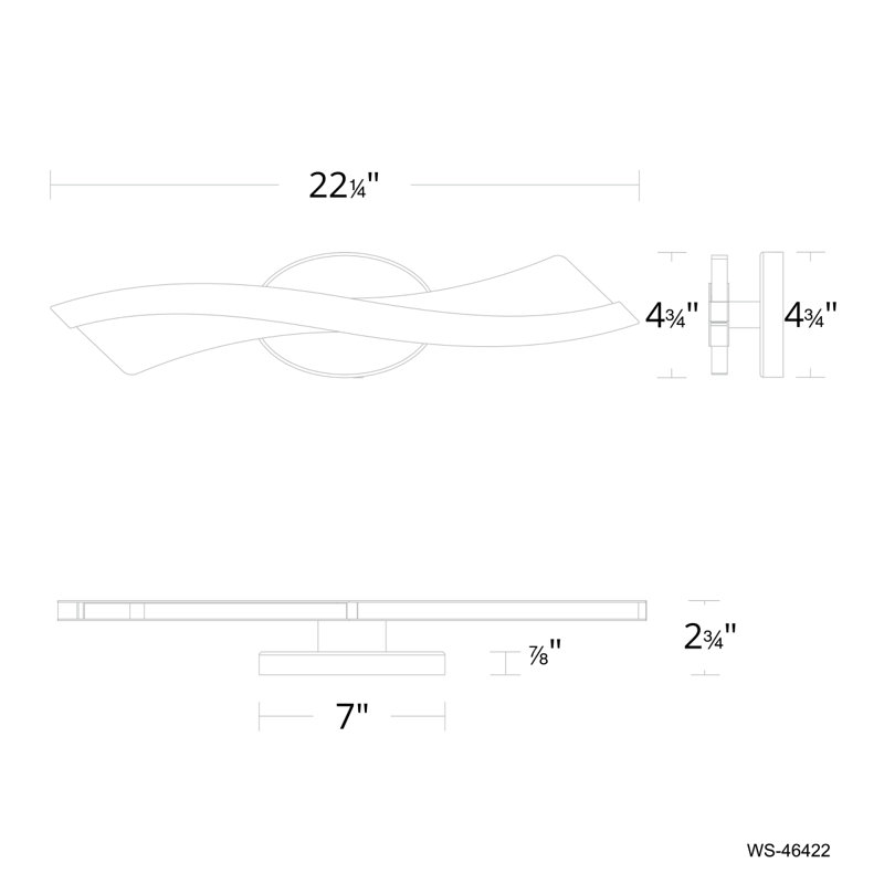 22-Inch Aged Brass Curved LED Bath Vanity Light