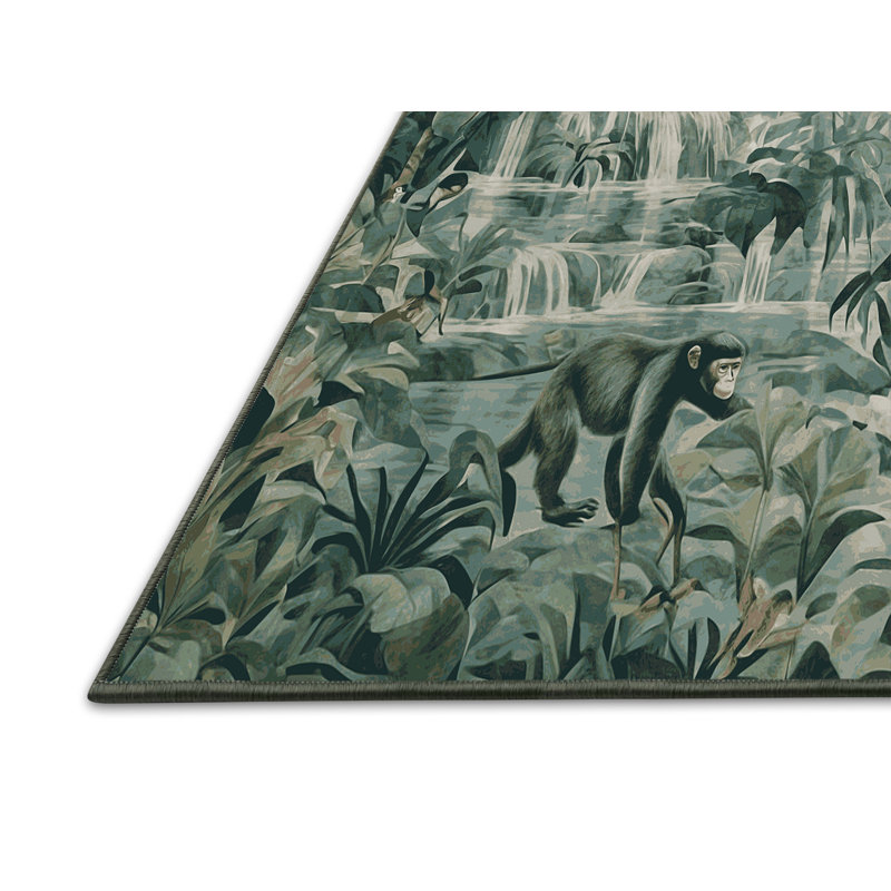 Tapis vert soyeux et moelleux, Rectangle 6 pi x 9 pi