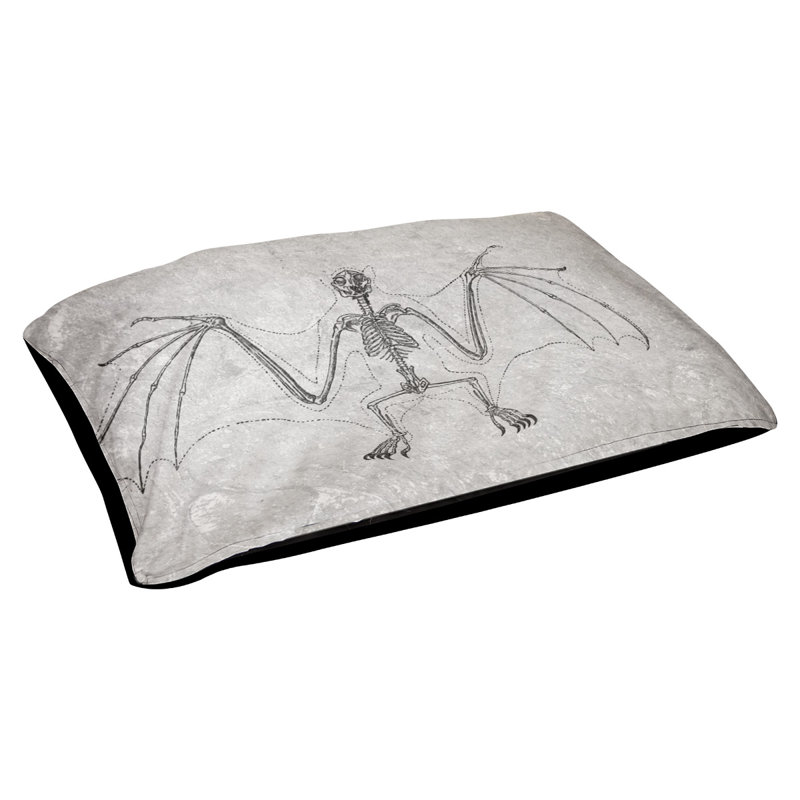 Coussin bat squelette designer Burien, L 32,5 po x l 42,5 po, Noir