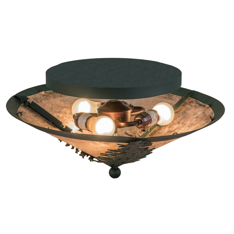 Rustic Lodge 3 - Light Semi Flush Mount