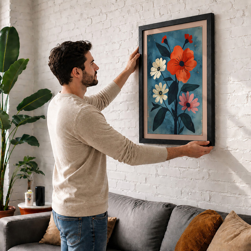 Study in Bloom Botanical - Framed Print, A4 - 29.7 x 21.0 cm, White