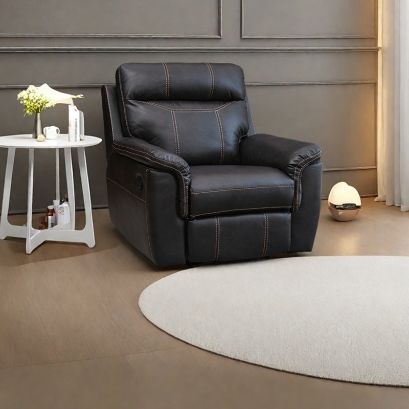 Chaise longue en éponge ergonomique,  Dark Brown Faux Leather