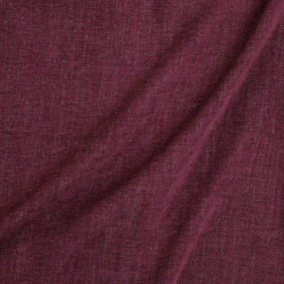 Pandora Fabric | Solid Textured Metallic Linen Look Fabric | Color Eggplant
